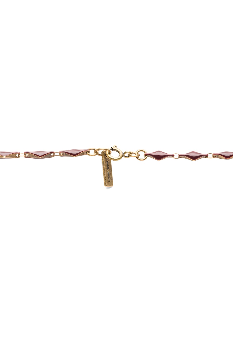 Isabel Marant Watergate Key Brass & Resin Necklace in Bordeaux FWRD