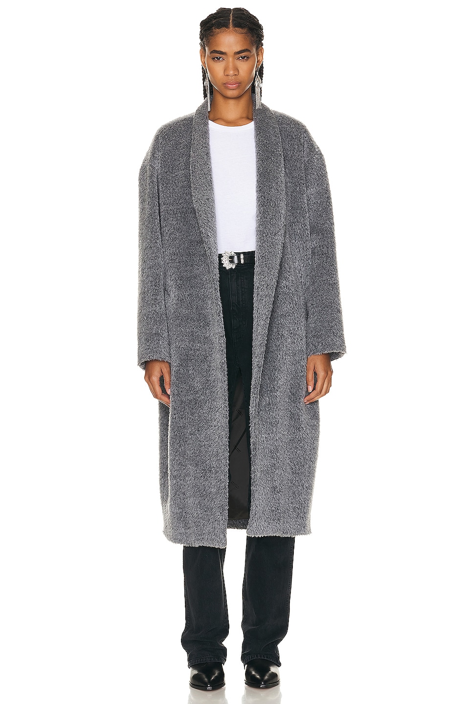 Image 1 of Isabel Marant Caliste Furry Coat in Grey