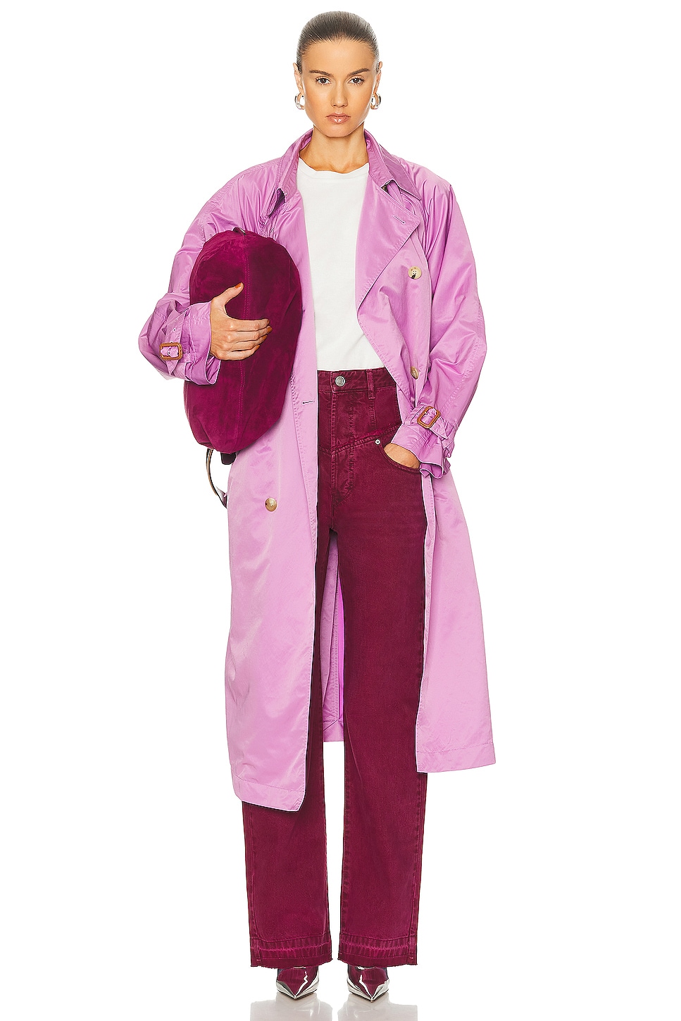 Image 1 of Isabel Marant Edenna Trench Coat in Lilac