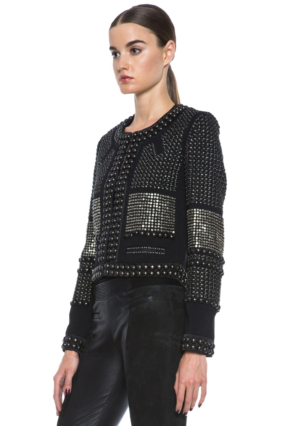 Isabel Marant Jayna Wool Embroidered Jacket in Black | FWRD