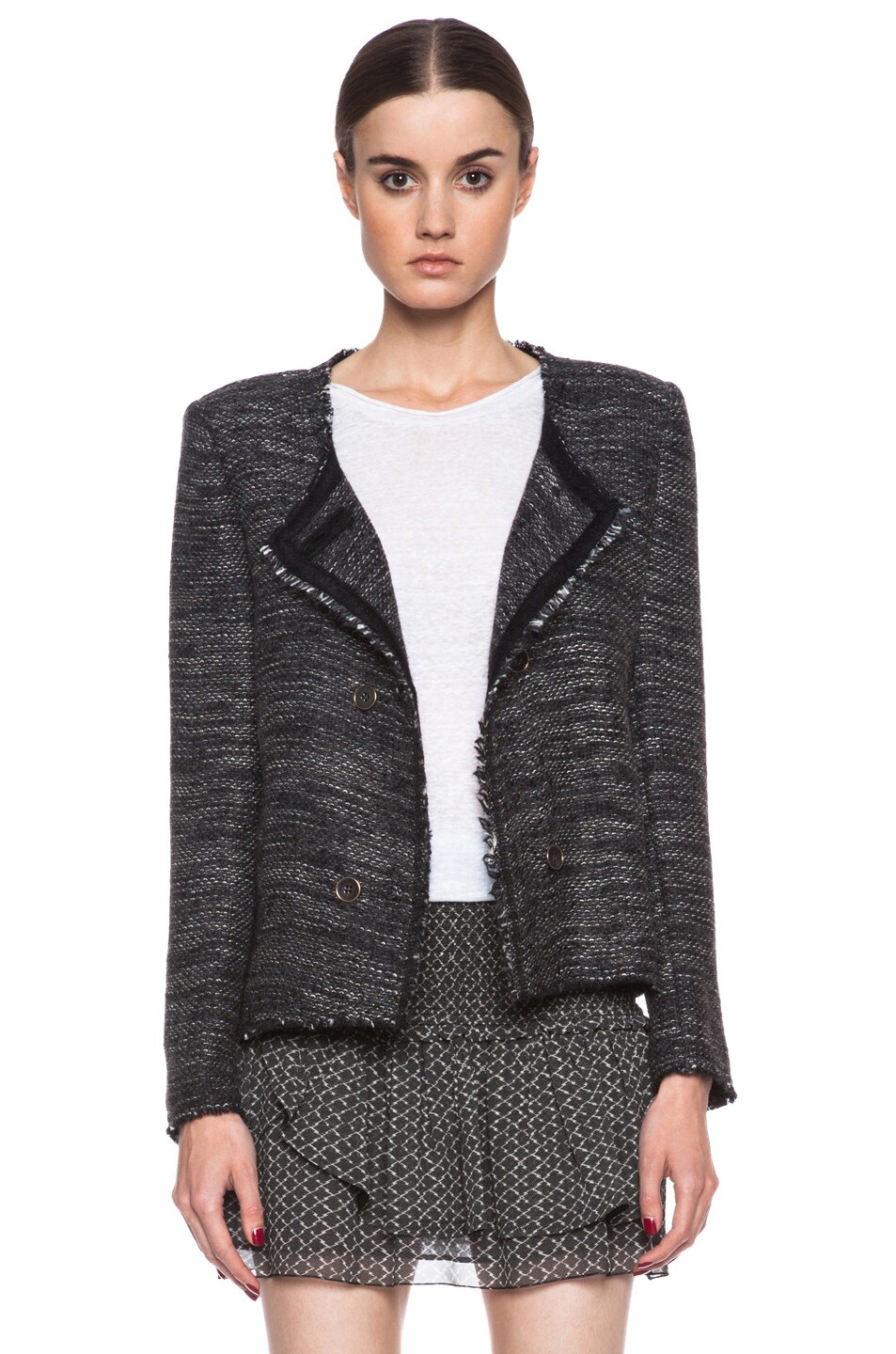 Image 1 of Isabel Marant Laure Cowens Wool-Blend Jacket in Grey