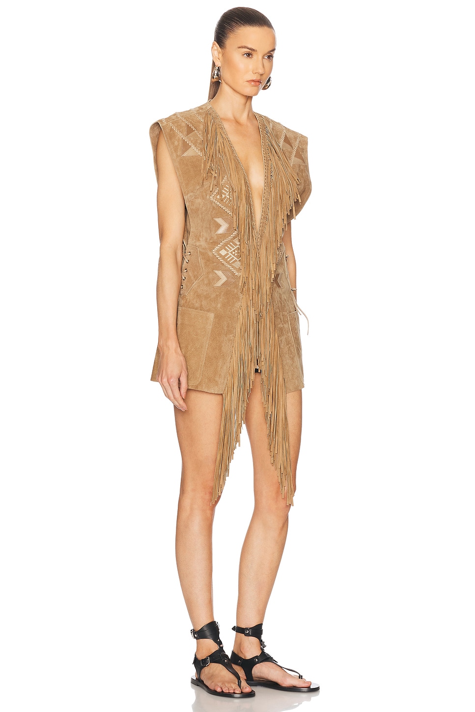 Isabel Marant Luxurious Lamb And Calf Leather In Beige