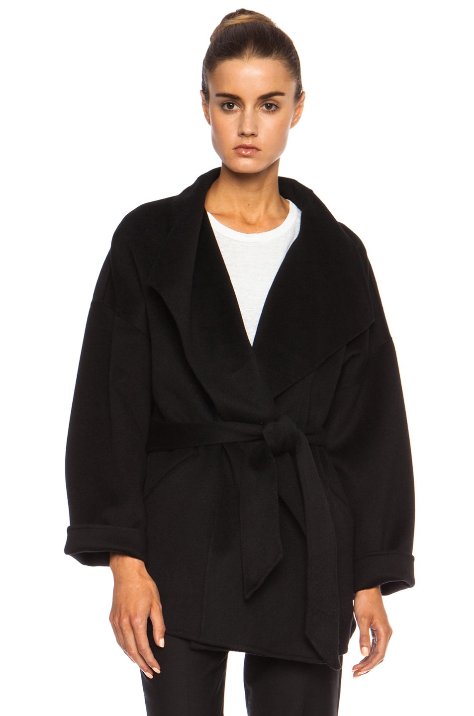 Image 1 of Isabel Marant Heaton Double Face Wool-Blend Coat in Black