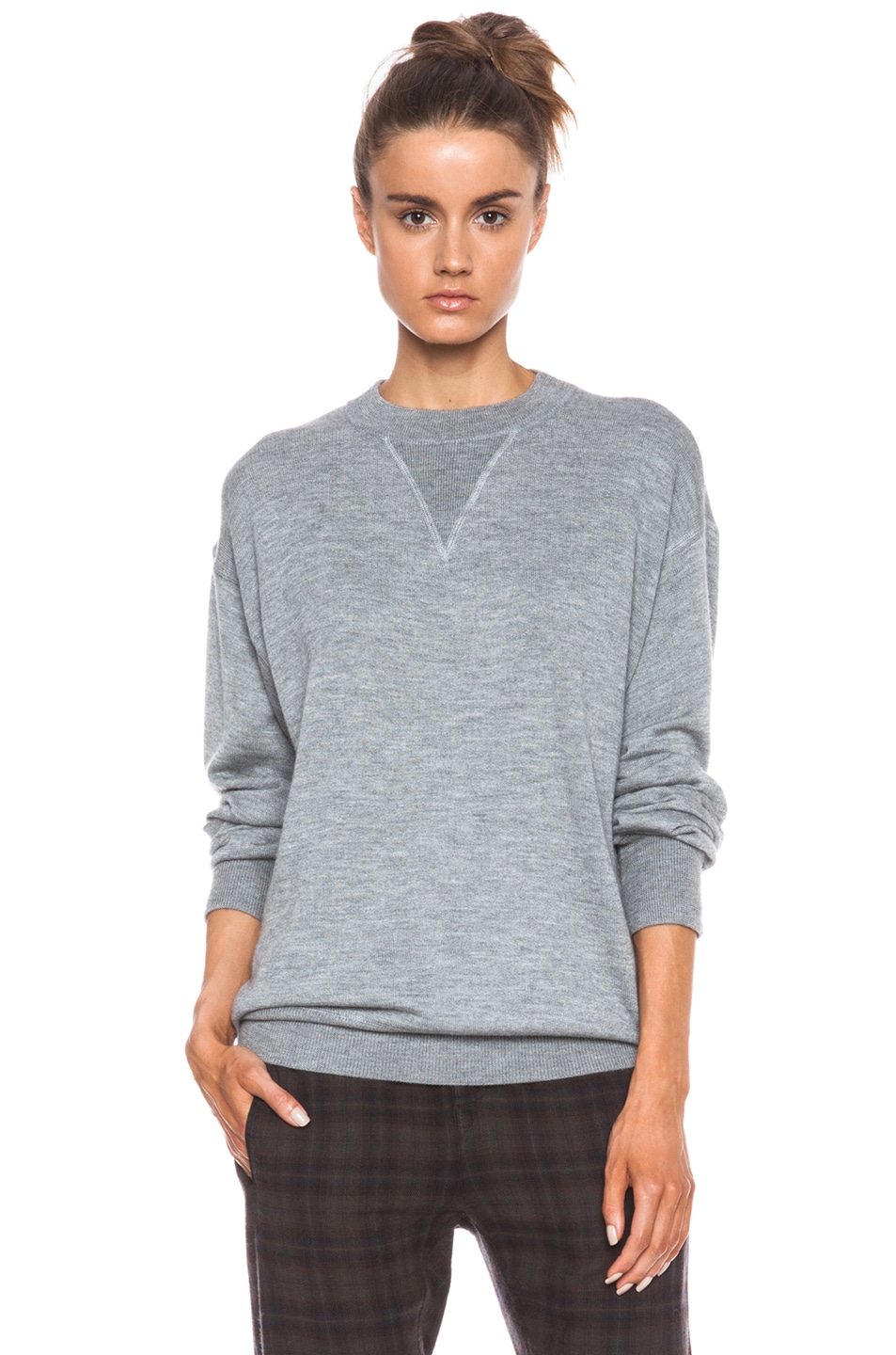 Image 1 of Isabel Marant Obli Cashmere-Blend Sweatshirt in Grey