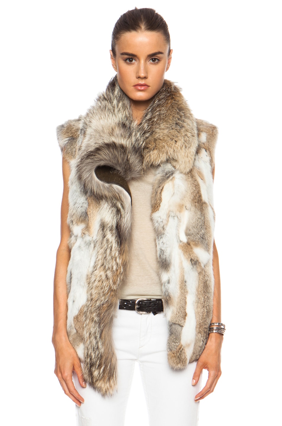 Image 1 of Isabel Marant Astia Steppe Fur Vest in Beige