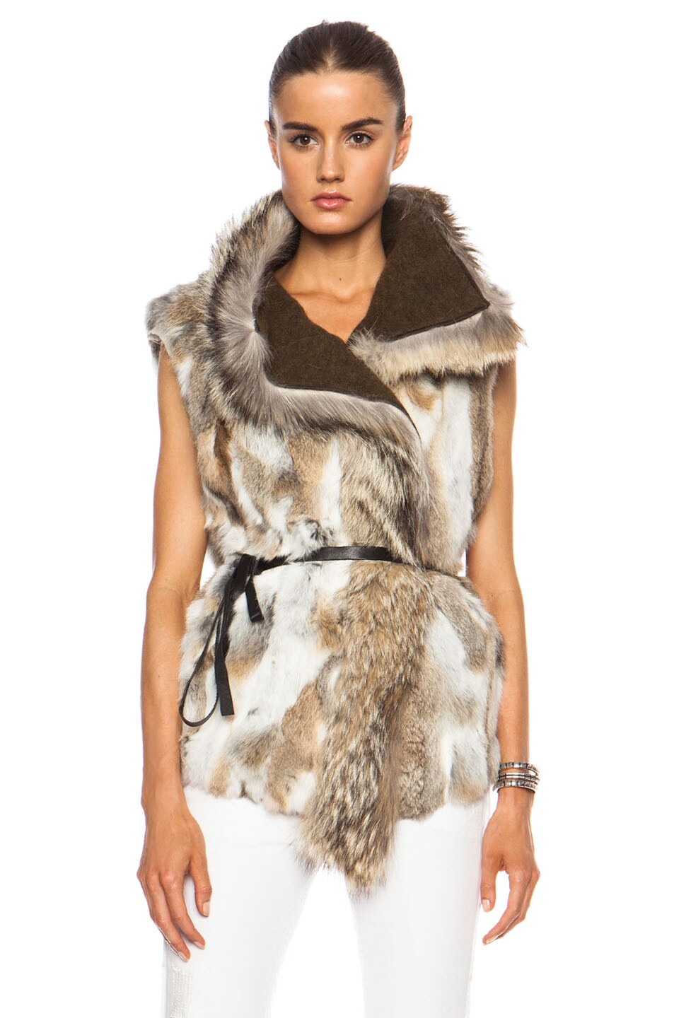 Isabel Marant Astia Steppe Fur Vest in Beige | FWRD