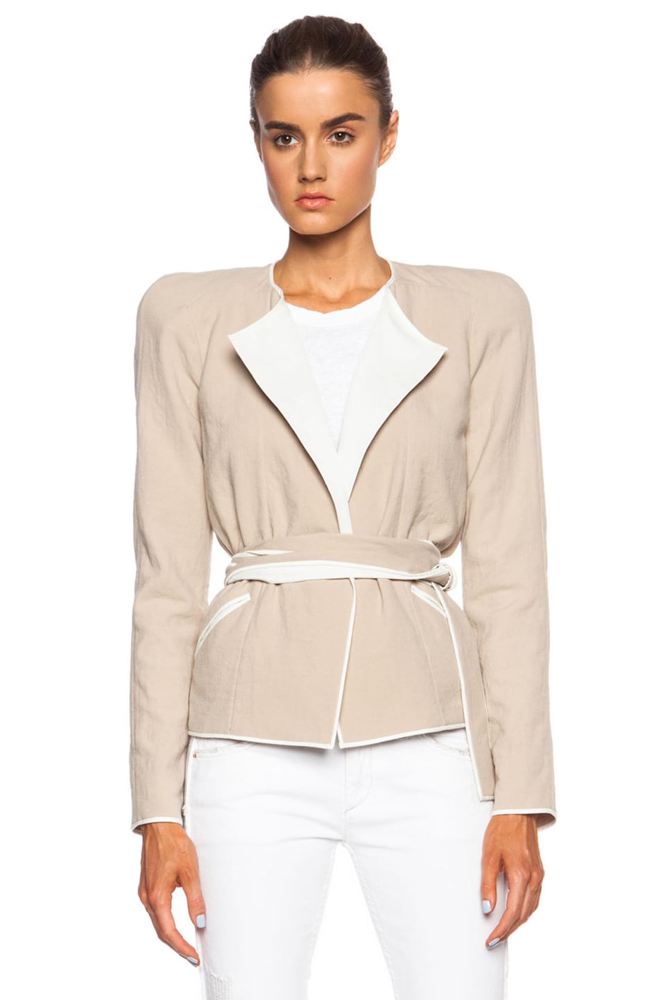 Image 1 of Isabel Marant Mable Tubique Cotton Jacket in Ecru