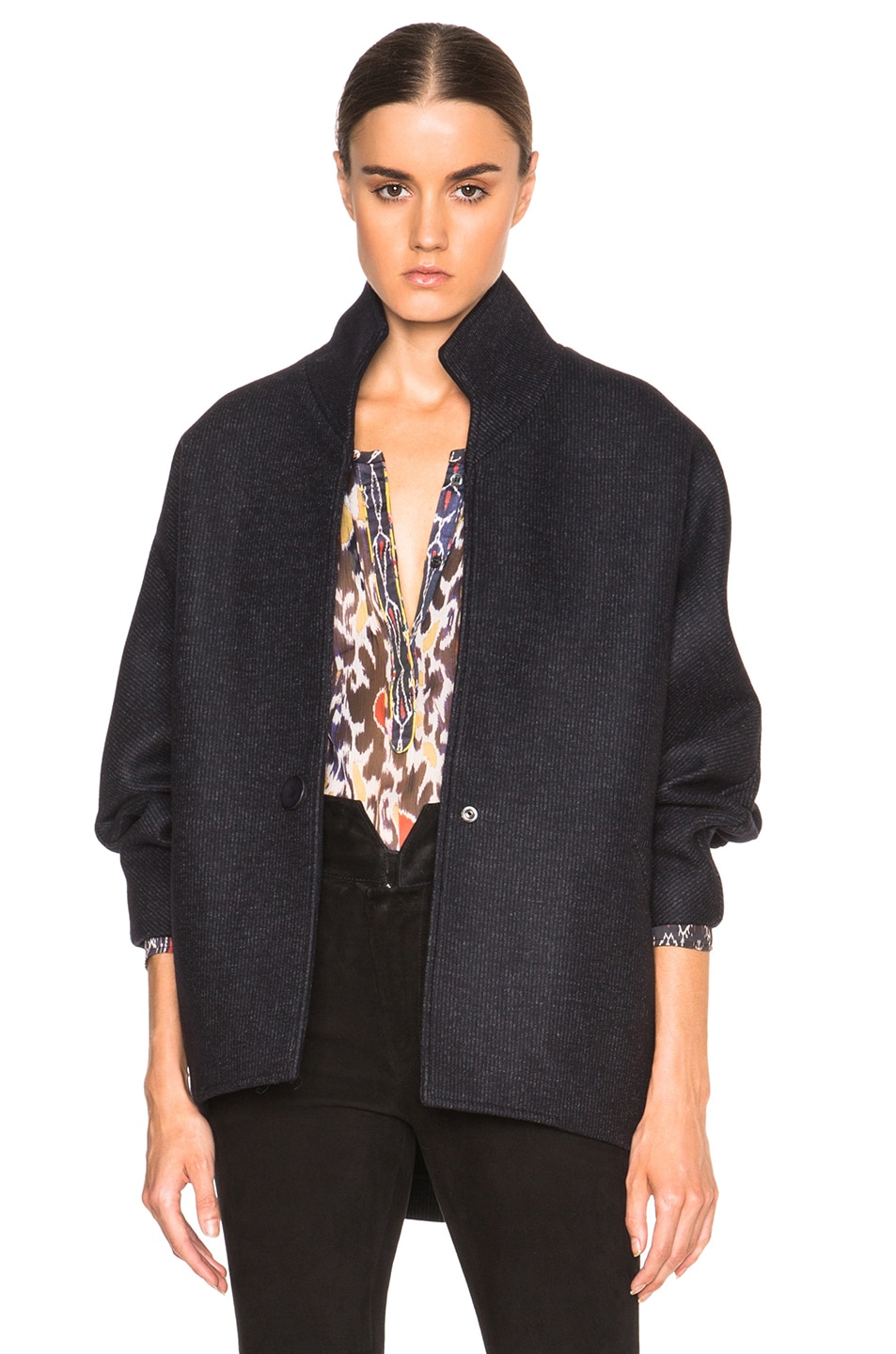 Image 1 of Isabel Marant Feisty Double Face Chic Coat in Midnight