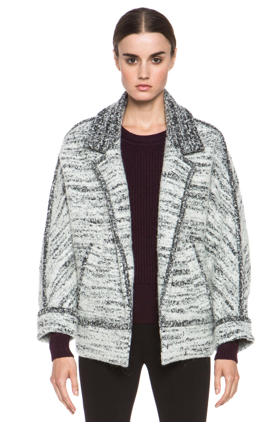 Image 1 of Isabel Marant Ioline Boiled Wool Jacket in Grey