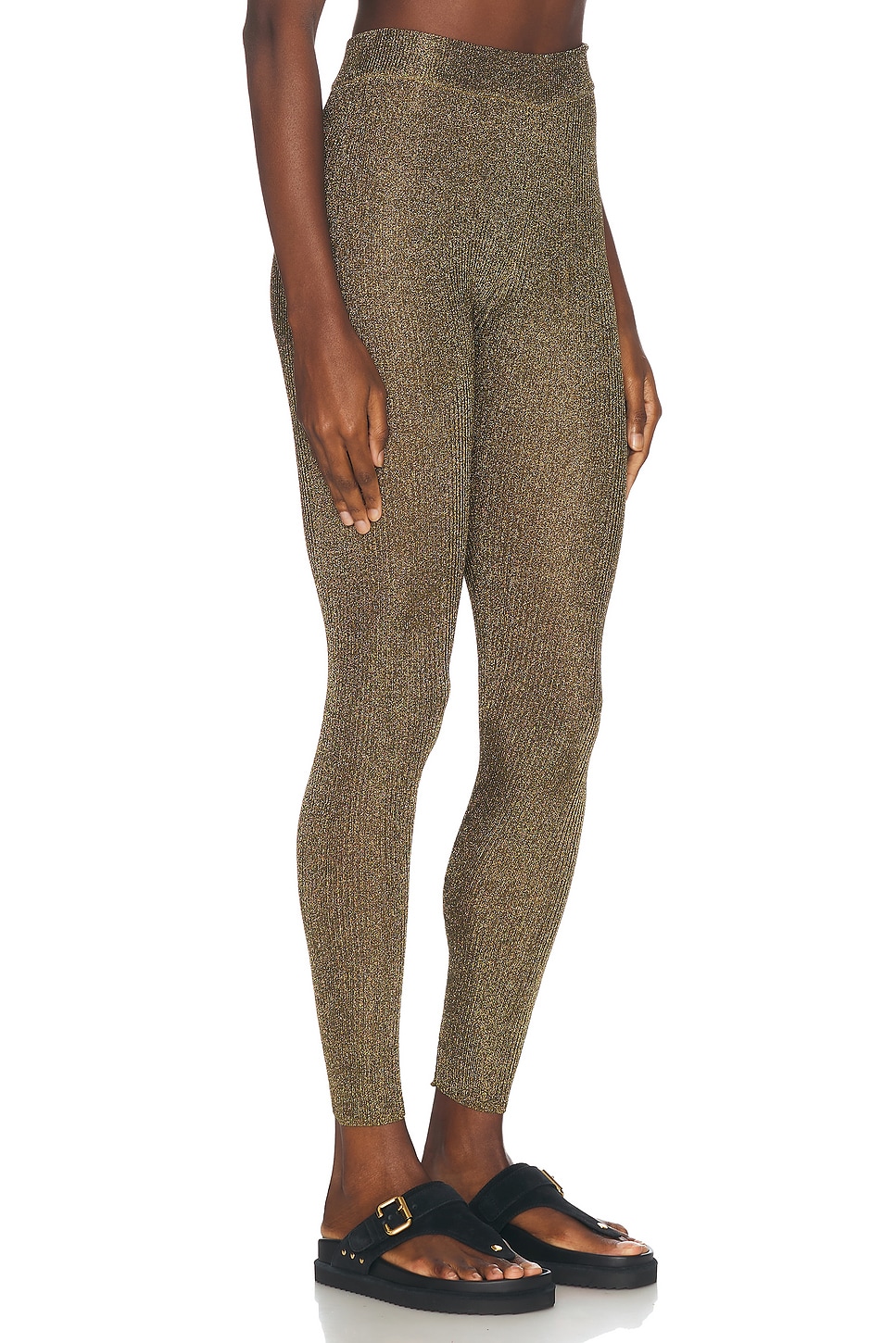 Shop Isabel Marant Jouna Legging In Dark Khaki