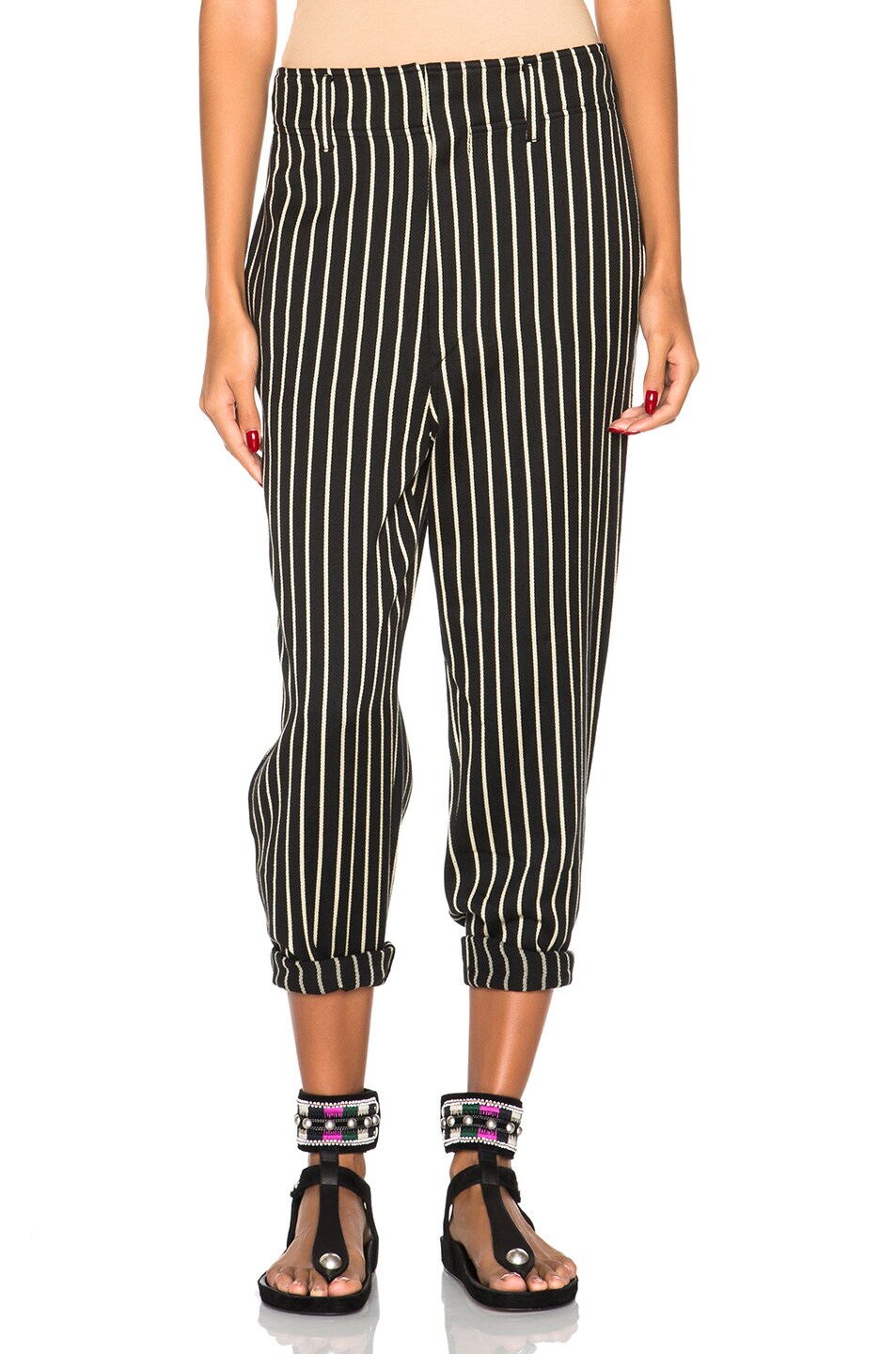 Image 1 of Isabel Marant Remy Striped Pants in Black