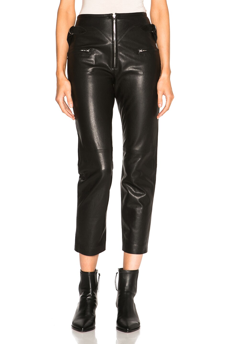 Isabel Marant Florrie Leather Pants in Black | FWRD
