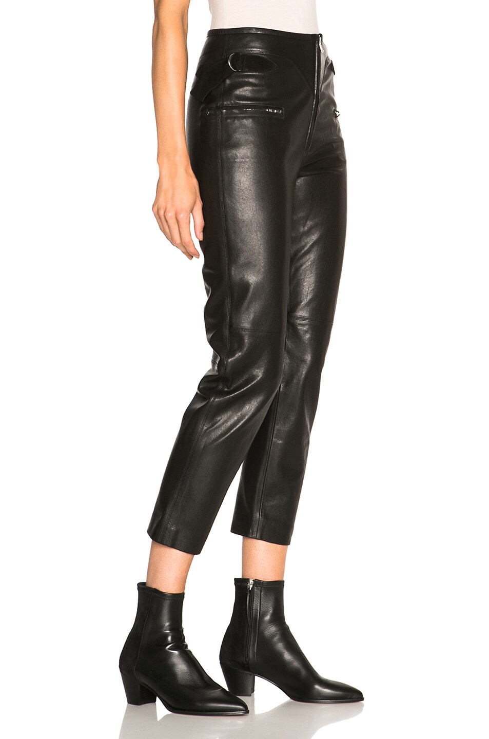 Isabel Marant Florrie Leather Pants in Black | FWRD