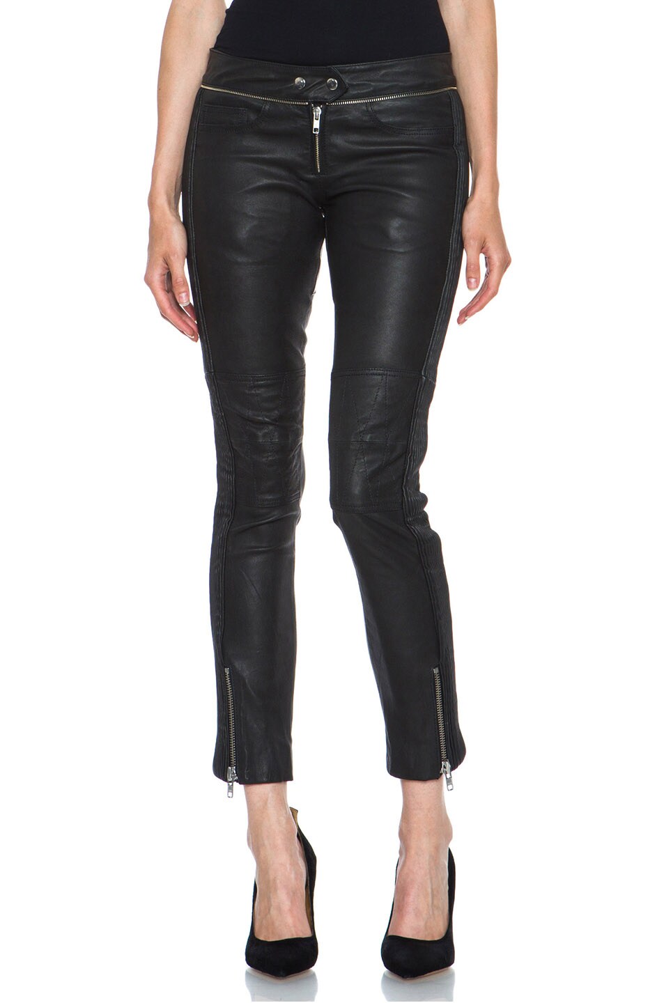 Image 1 of Isabel Marant Kerry Lambskin Pant in Faded Black