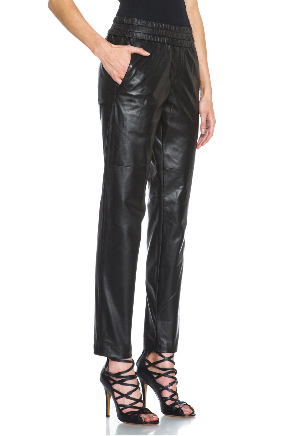 Isabel Marant Women's Leather Ciarra Pants Black