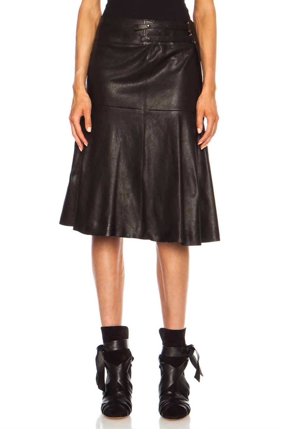 Image 1 of Isabel Marant Belia Leather Skirt in Black
