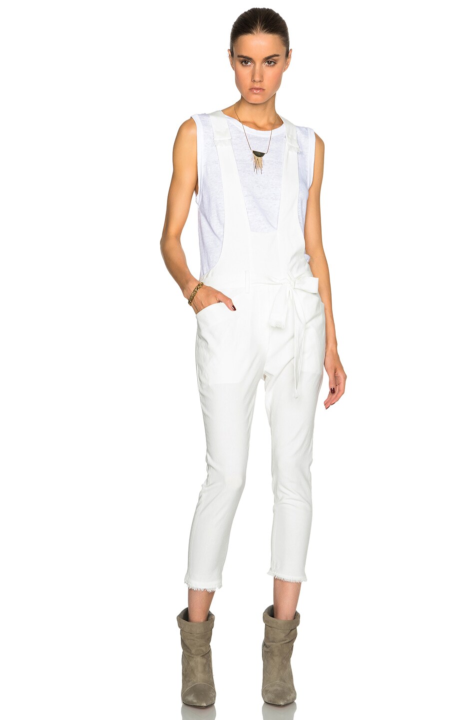 Image 1 of Isabel Marant Iana Chic Linen Jumpsuit in White