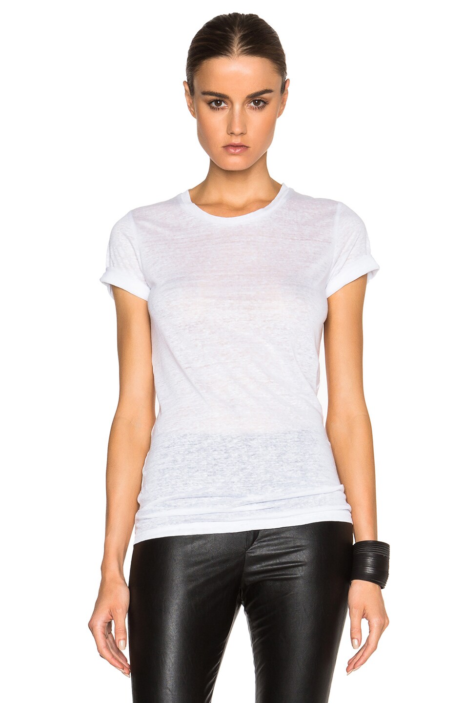 Image 1 of Isabel Marant Madras Linen Tee in White