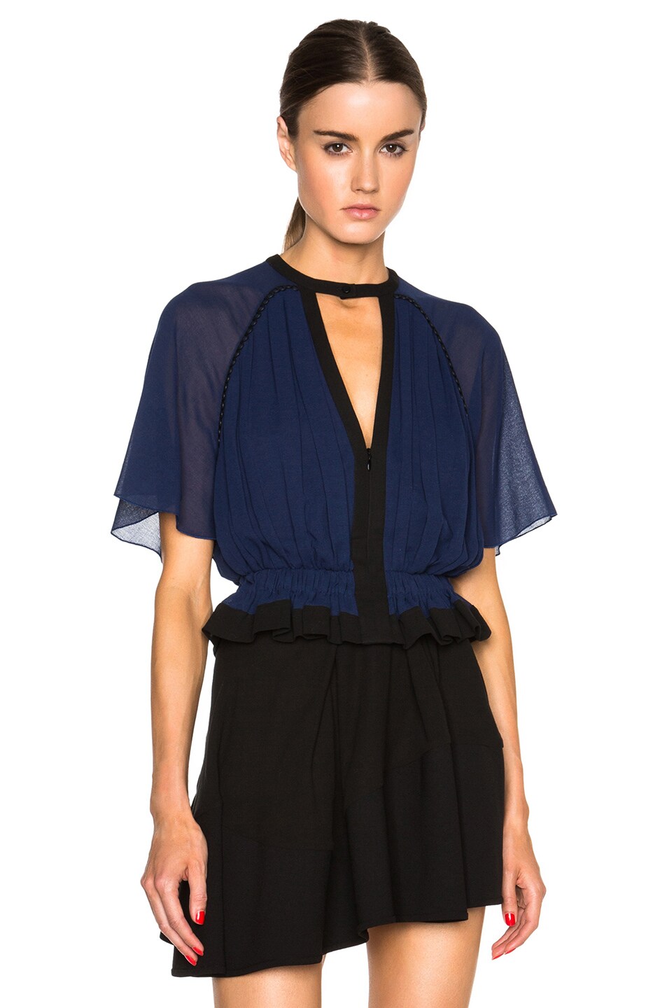 Image 1 of Isabel Marant Rauline Bicolor Top in Midnight