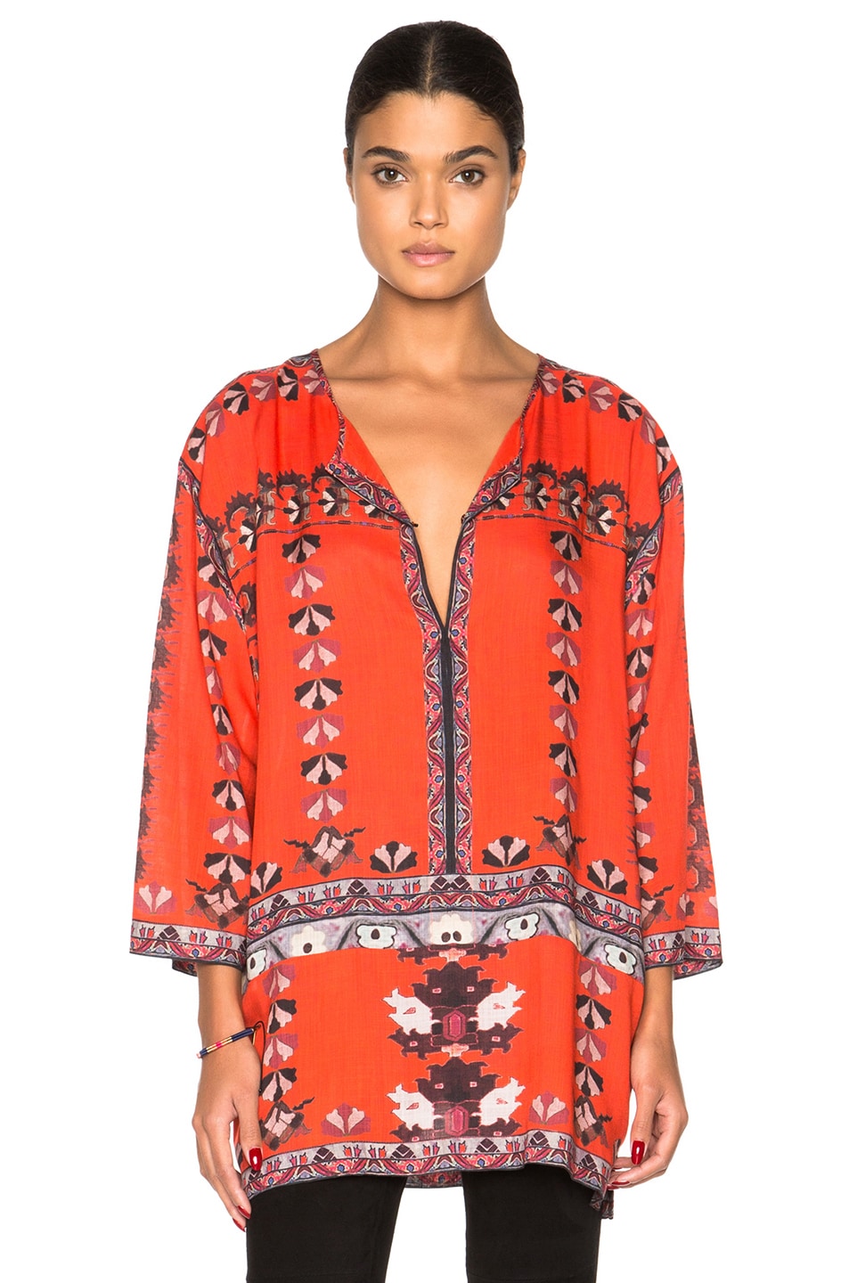 Image 1 of Isabel Marant Sofia Printed Story Blouse in Red