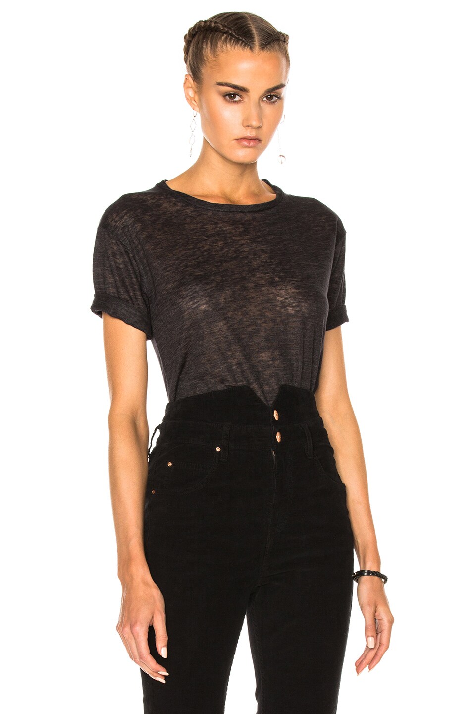 Image 1 of Isabel Marant Madjo Linen Tee in Faded Black