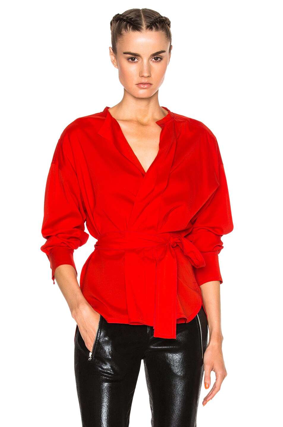 Image 1 of Isabel Marant Dorcey Silk Top in Red