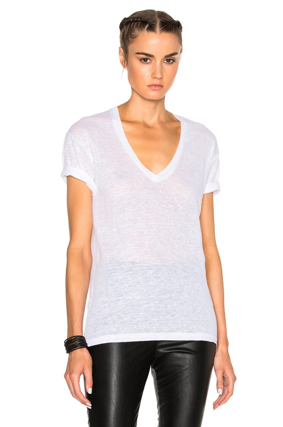 Image 1 of Isabel Marant Maree Linen Tee in White