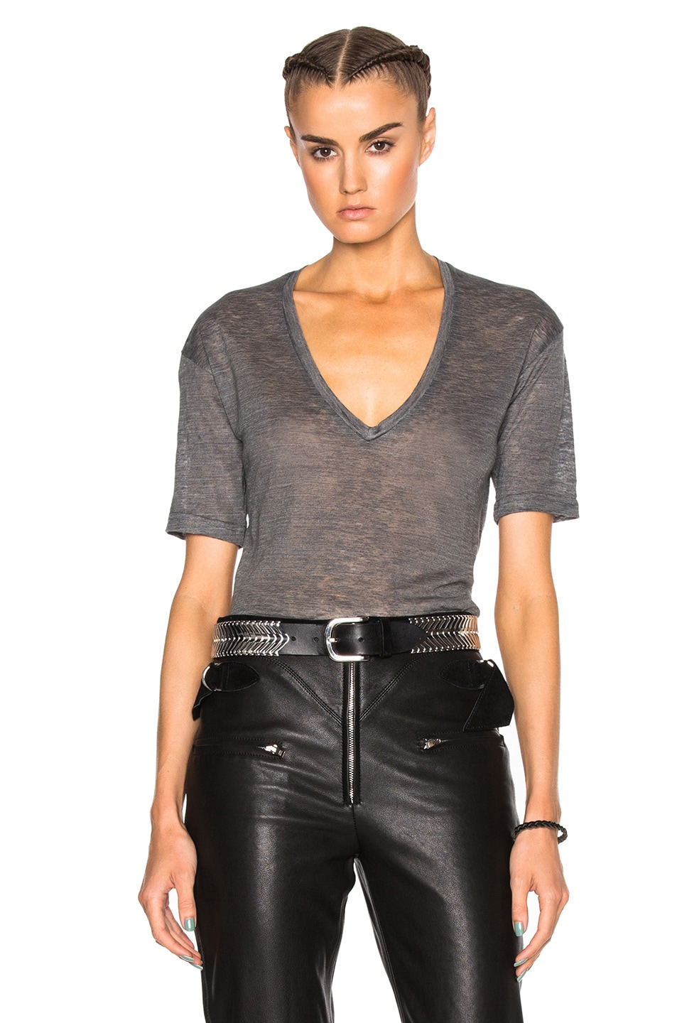 Image 1 of Isabel Marant Maree Linen Tee in Anthracite