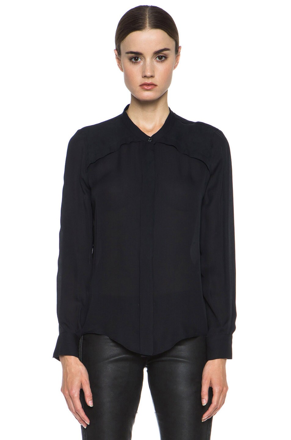 Isabel Marant Moriah Charmeuse Blouse in Black | FWRD