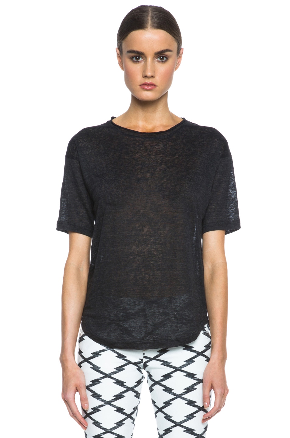 Image 1 of Isabel Marant Mary Linen Tee in Anthracite