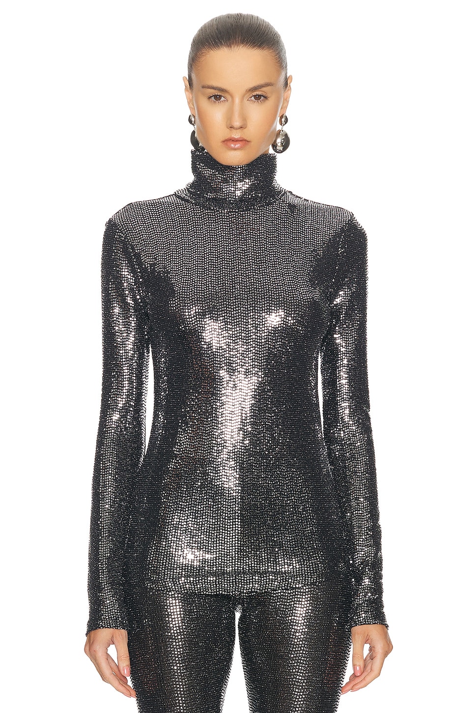 Shop Isabel Marant Joyela Top In Black & Silver