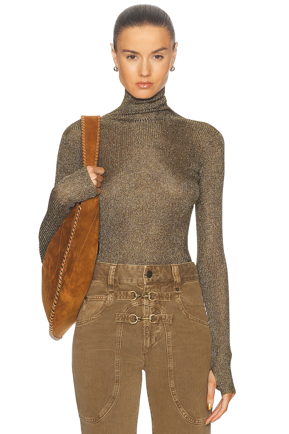 Shop Isabel Marant Jaelis Top In Dark Khaki