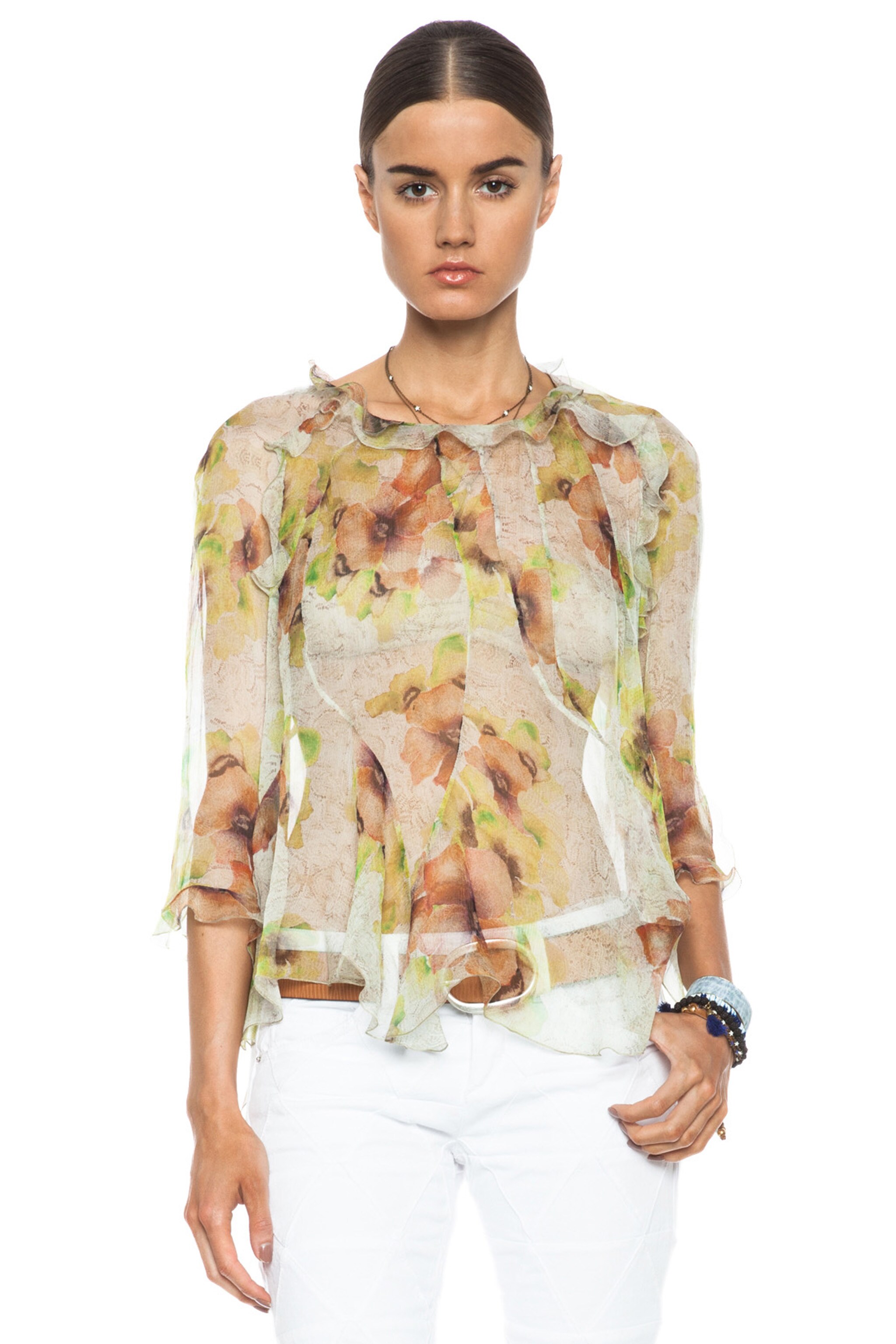 Image 1 of Isabel Marant Rodd Silk Blouse in Yellow