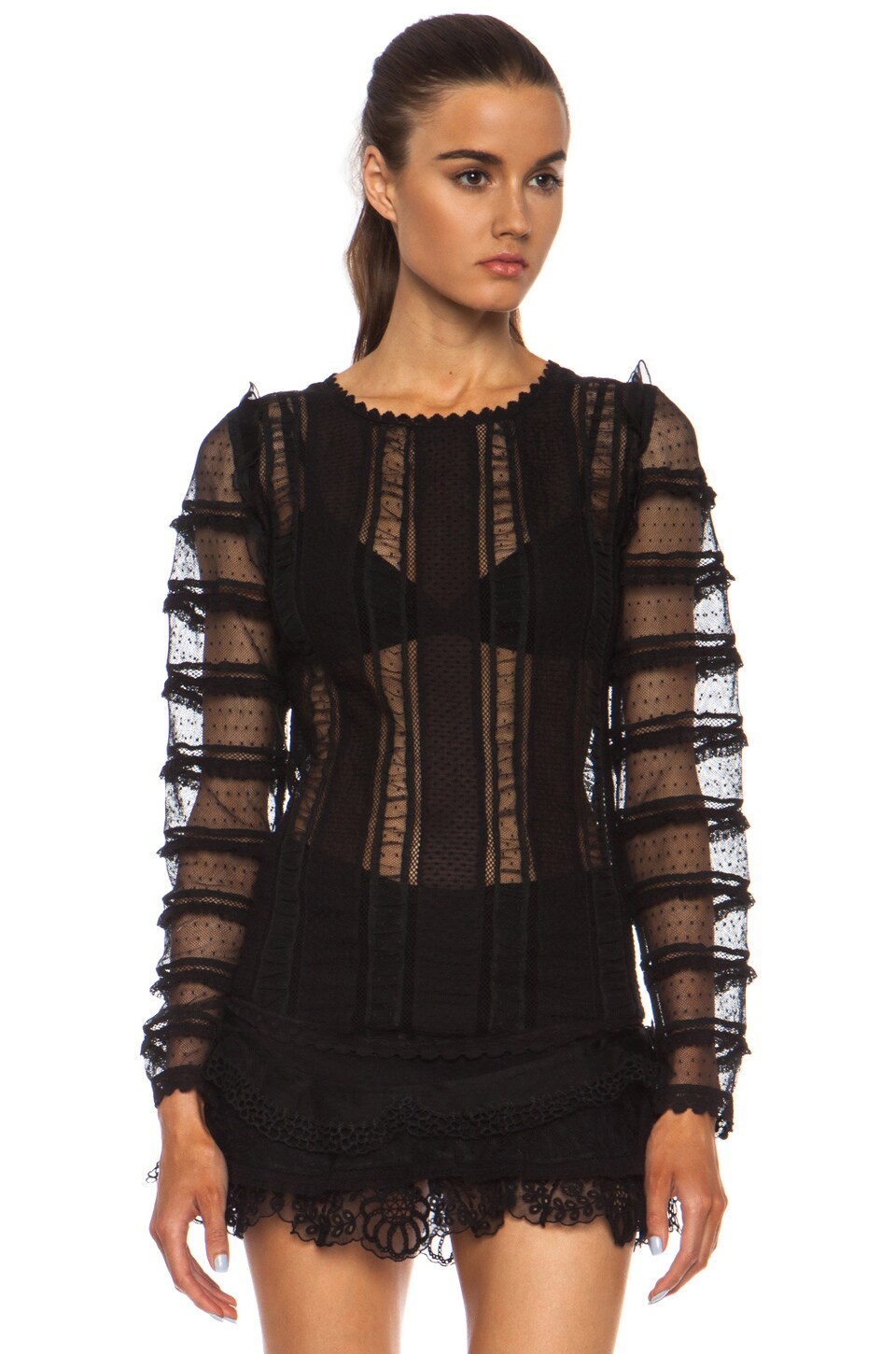 Image 1 of Isabel Marant Quena Cotton Top in Black