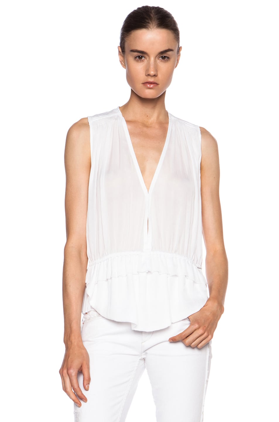 Image 1 of Isabel Marant Abigail Japanese Silk Top in White