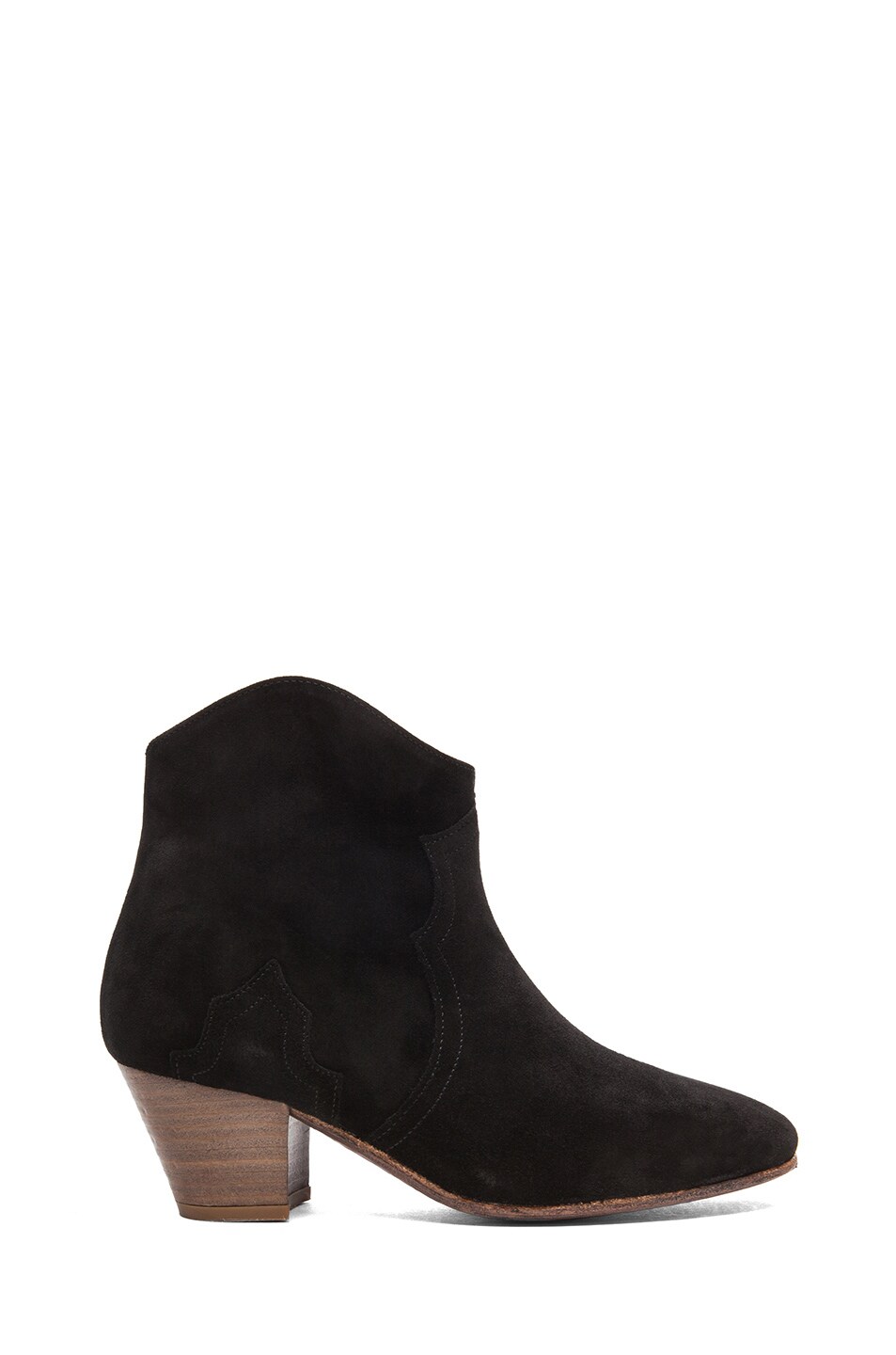 Image 1 of Isabel Marant Dicker Calfskin Velvet Leather Boots in Black