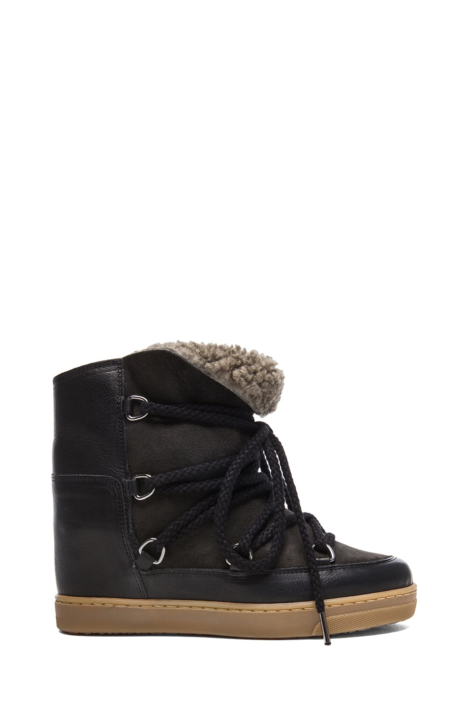 Image 1 of Isabel Marant Nowles Snow Sheep Fur Boots in Black