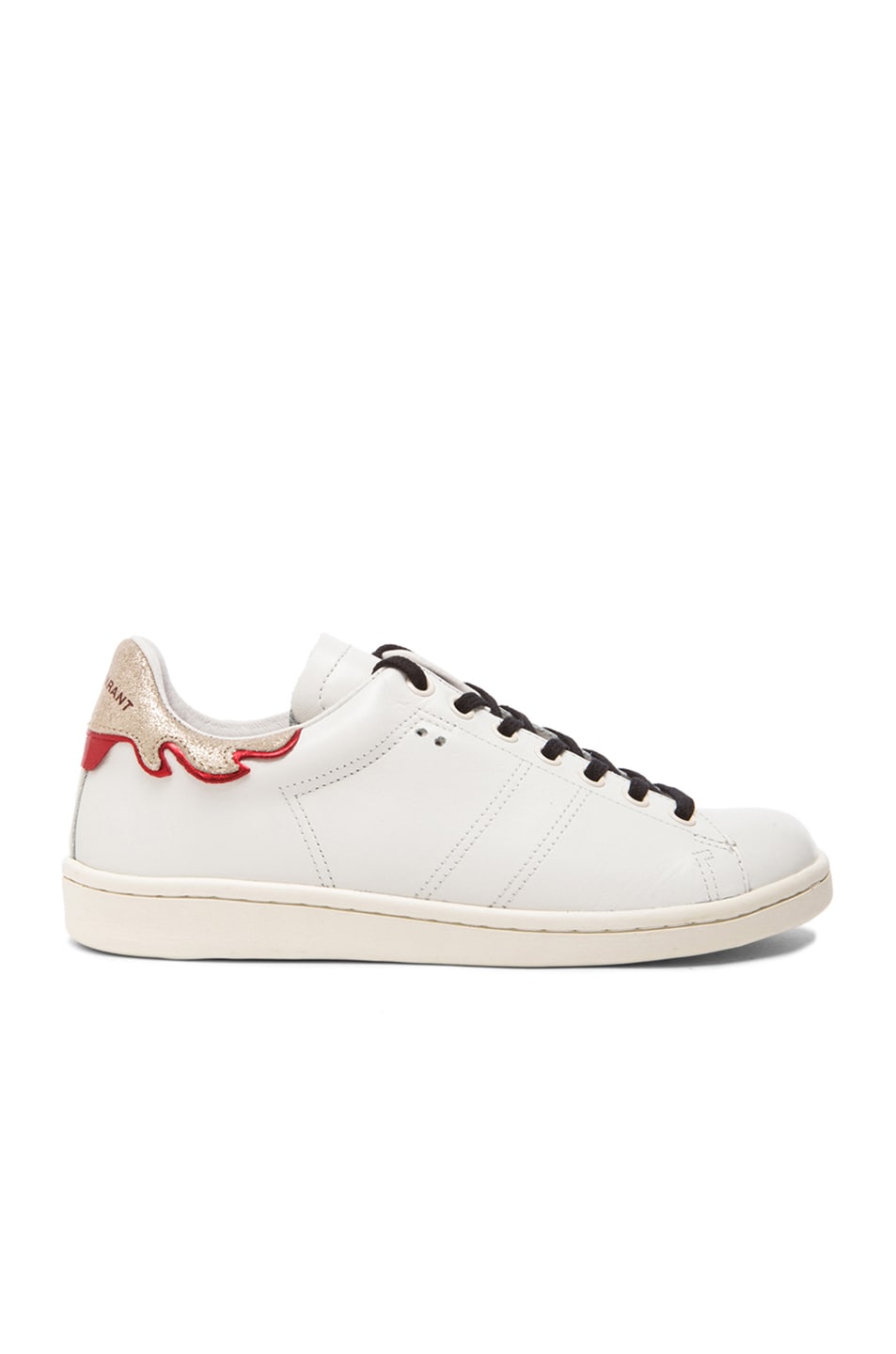 Image 1 of Isabel Marant Bart Leather Sneakers in Silver & White