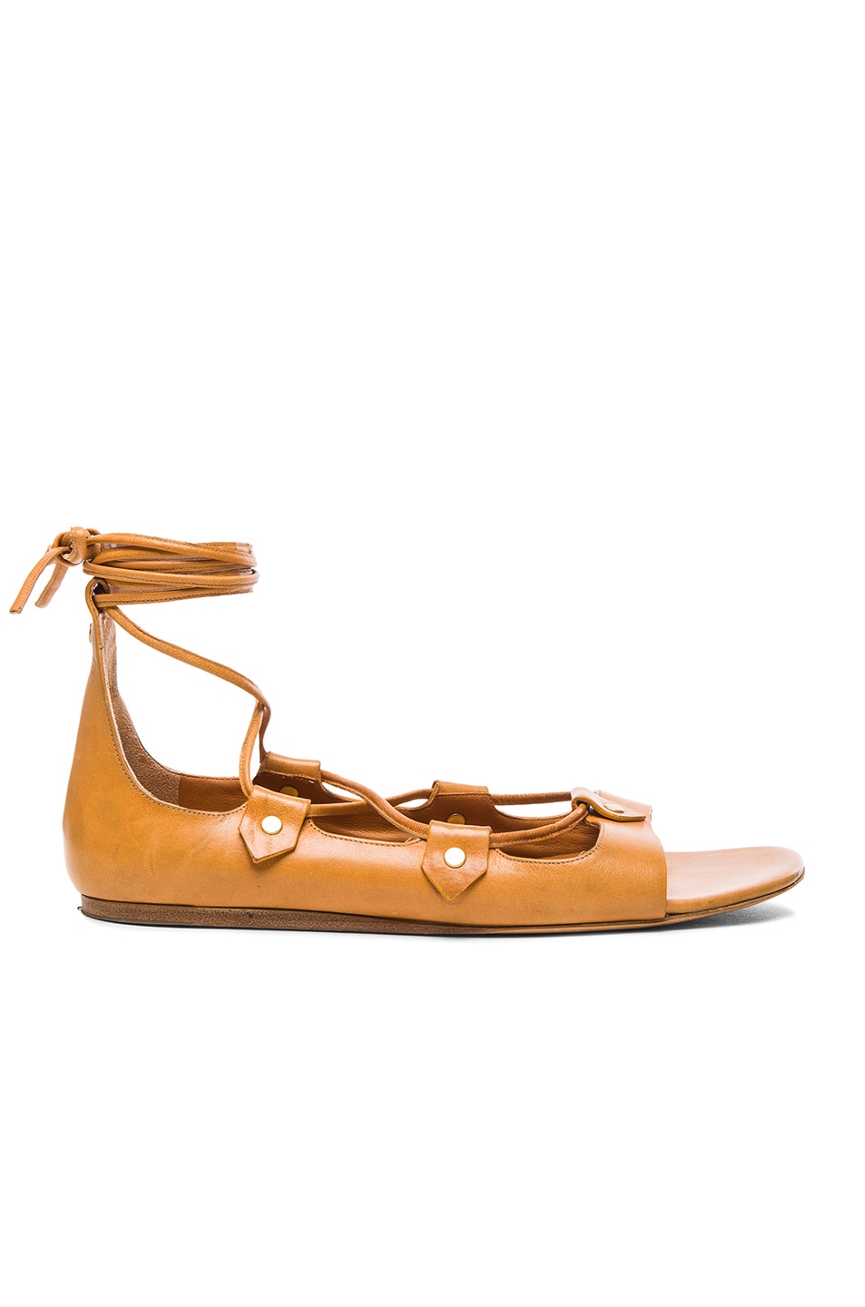 Image 1 of Isabel Marant Alisa Leather Flats in Amber Yellow