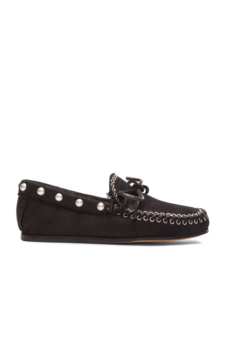 Image 1 of Isabel Marant Etty Studded Leather Moccasins in Black