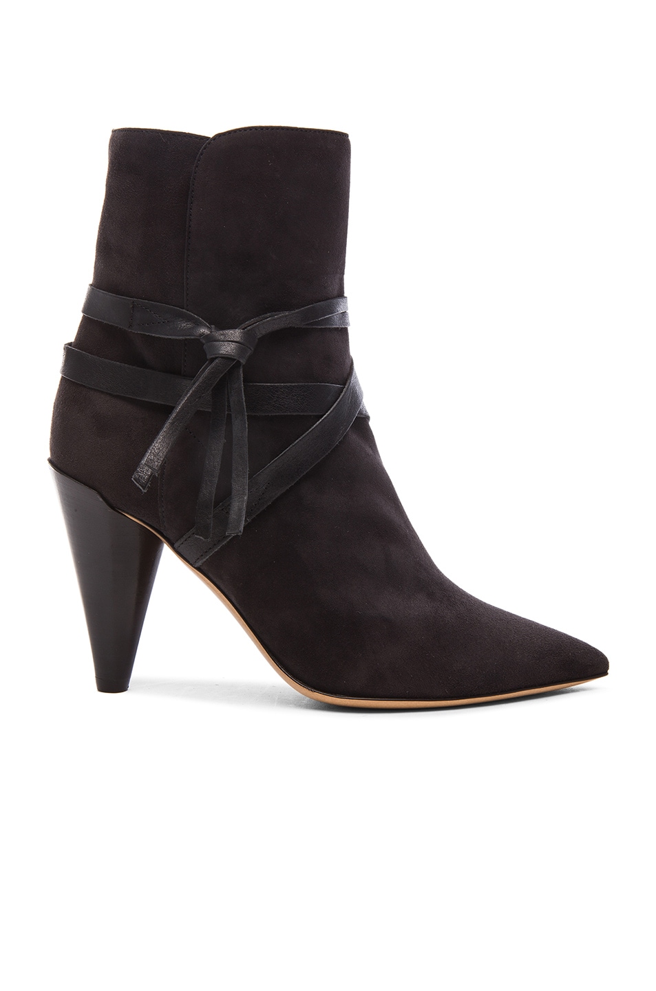 Image 1 of Isabel Marant Nerys Velvet Boots in Faded Black