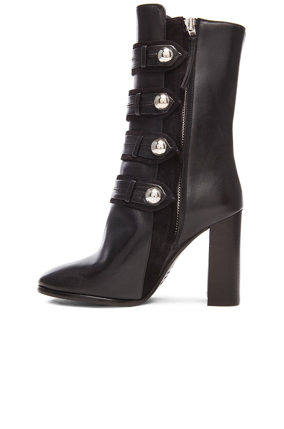 Isabel Marant Arnie Brandebourg Leather Boots in Black | FWRD