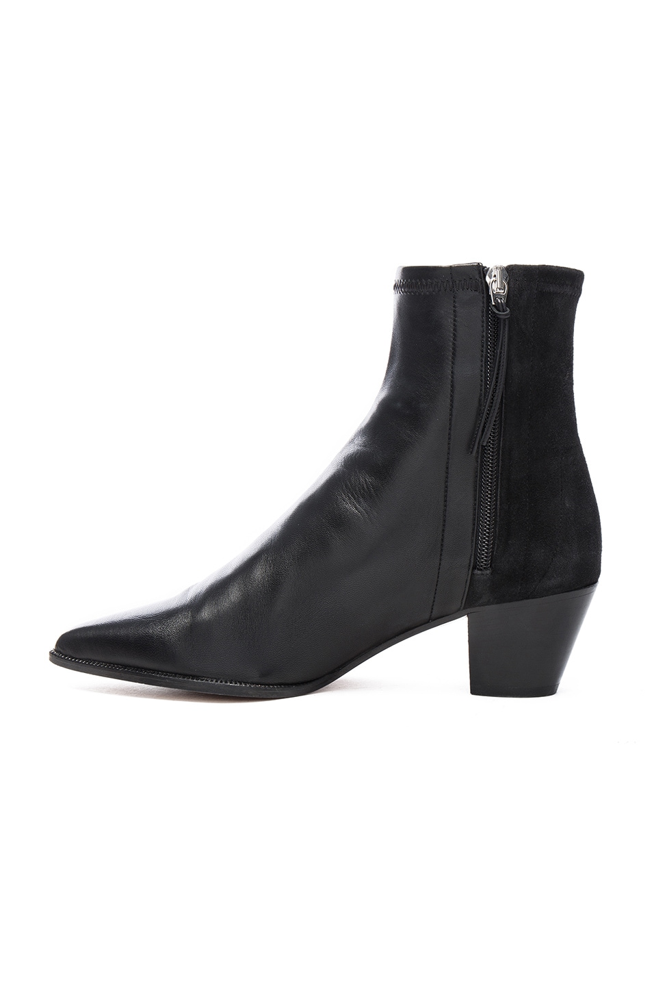 Isabel Marant Dabbs Velvet & Leather Boots in Black | FWRD