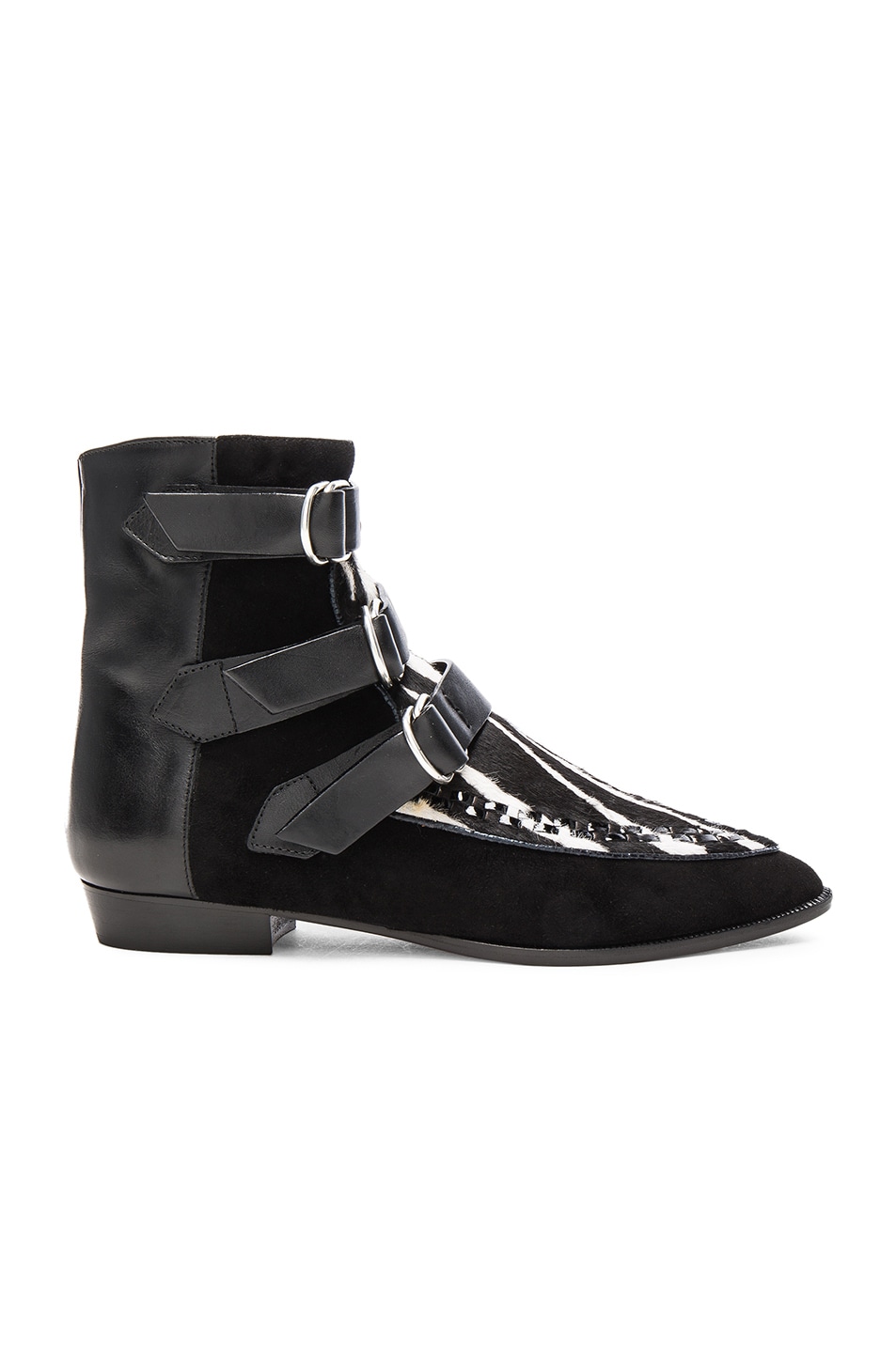 Image 1 of Isabel Marant Suede Rowi Mods Boots in White & Black