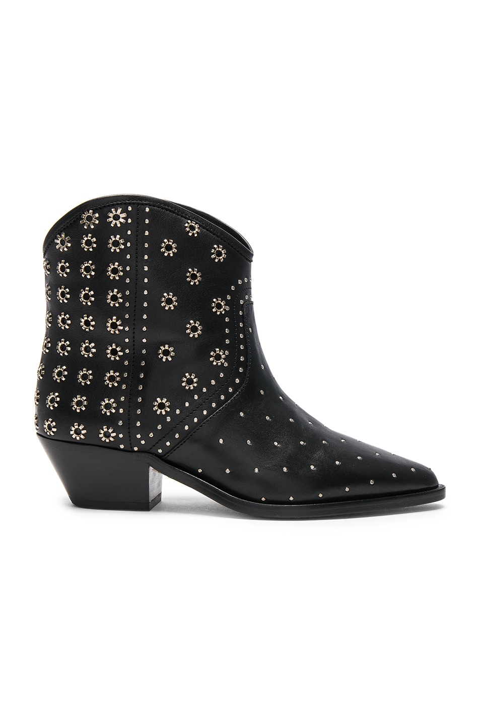 Image 1 of Isabel Marant Domya Studded Leather Ankle Boots in Black