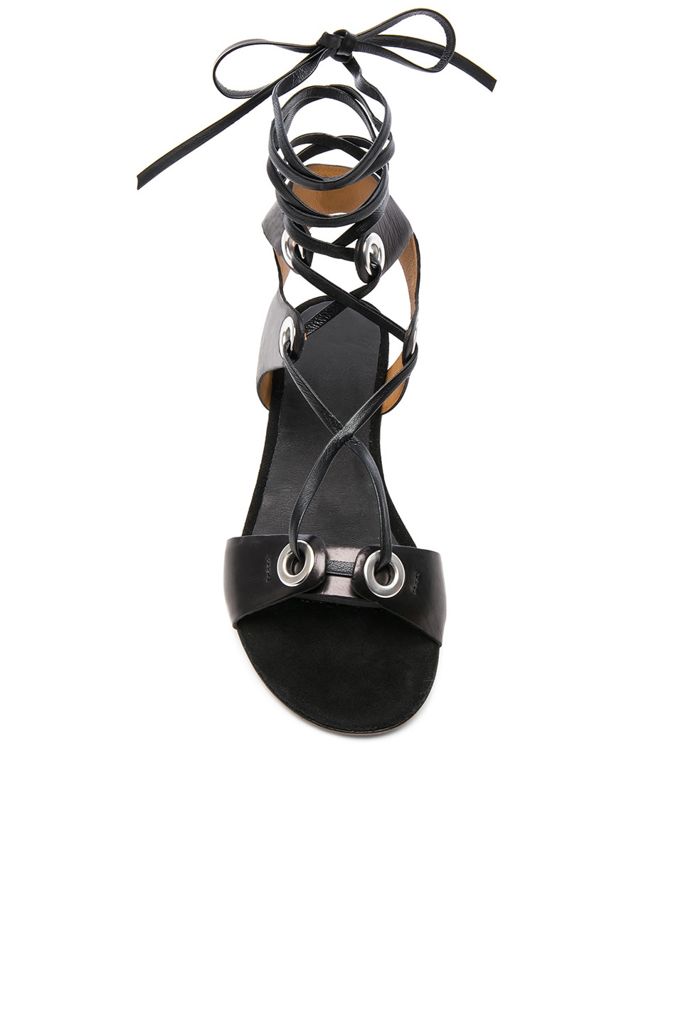 Isabel Marant Leather Jaysta Sandals in Black & Silver | FWRD