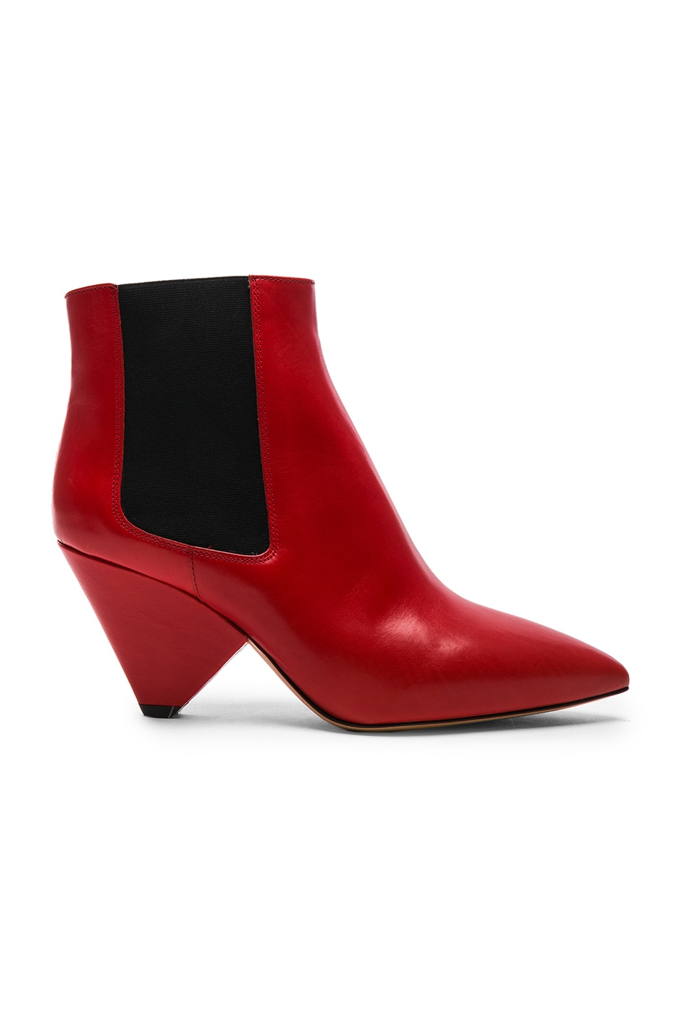 Image 1 of Isabel Marant Leather Lashby Low Boots in Red