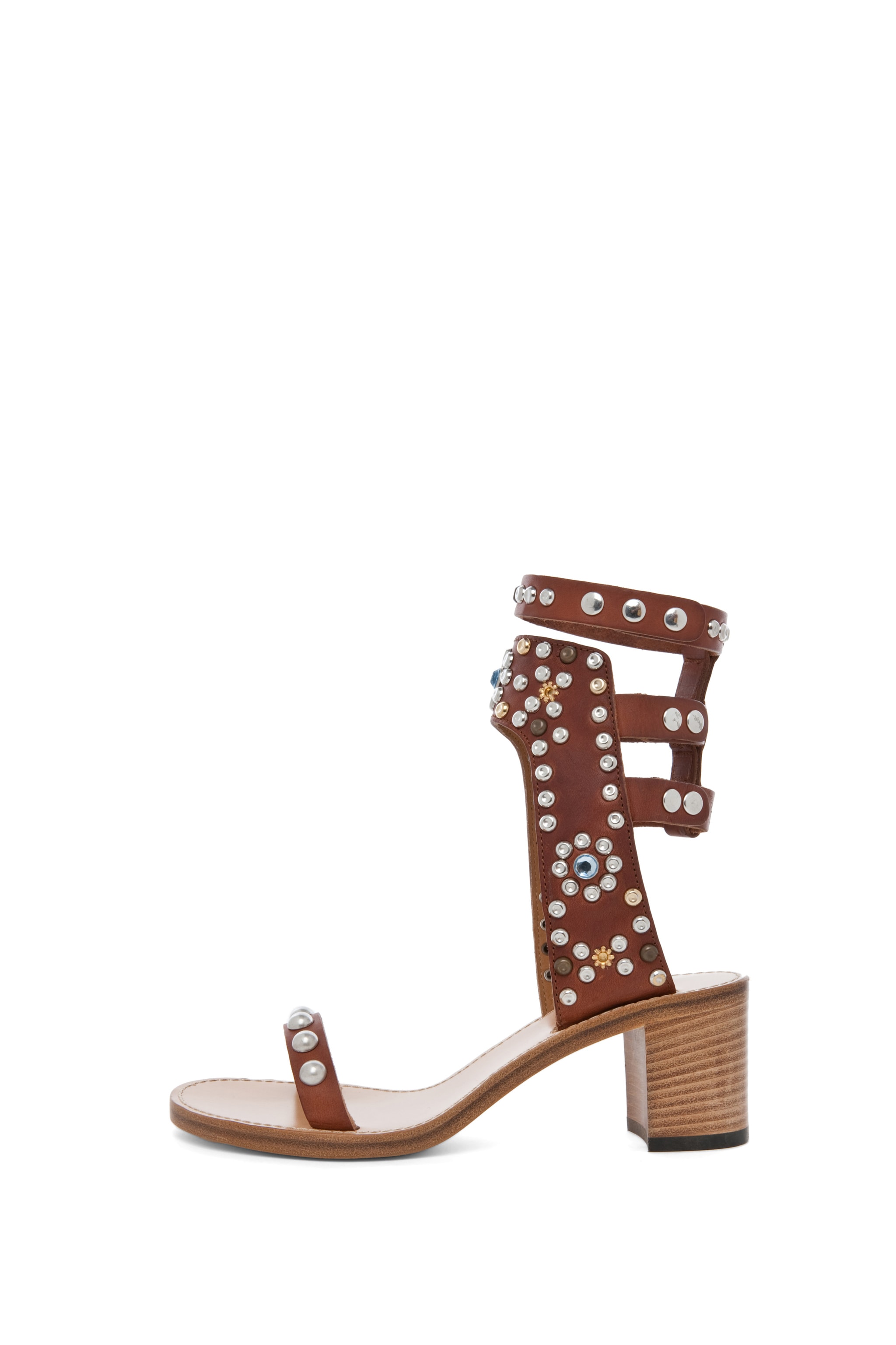 Image 1 of Isabel Marant Caroll Strassed and Studded Sandal in Cognac