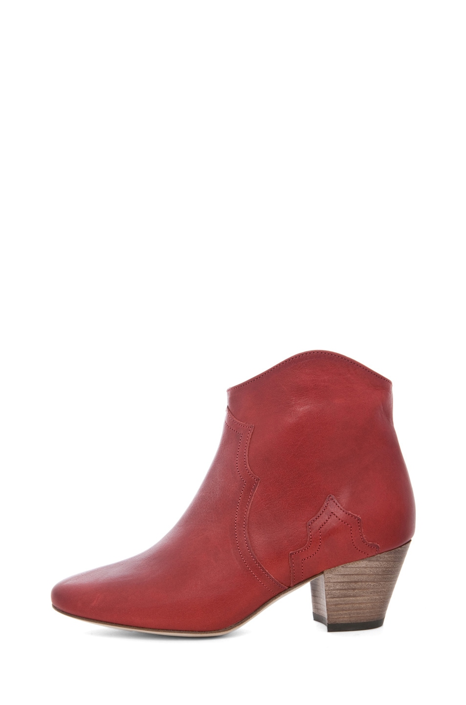 Image 1 of Isabel Marant Dicker Leather Bootie in Bordeaux