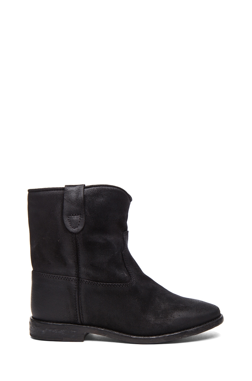 Isabel Marant Crisi Calfskin Velvet Boots in Black | FWRD